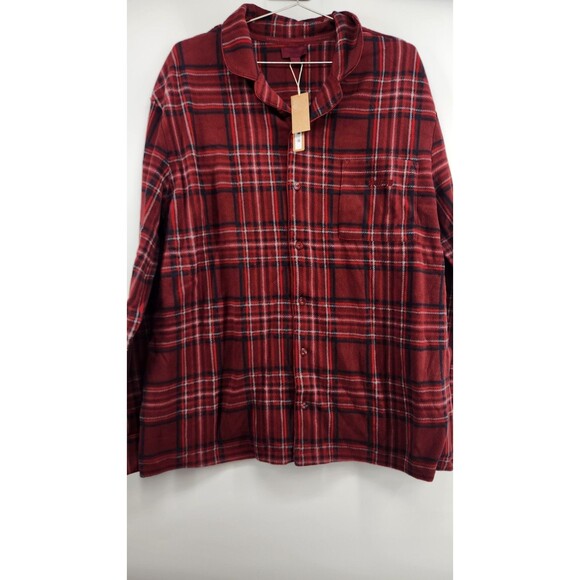 Skims Unisex Large Merlot Red Plaid Fleece Plaid Sleep Set NWT